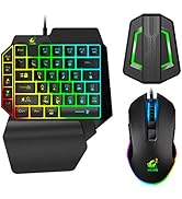 UrChoiceLtd MeiYing T6 Rainbow Backlit Ergonomic Usb Gaming Keyboard + 2400DPI 6 Buttons Optical ...