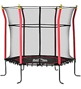 HOMCOM 5.2FT Kids Trampoline with Safety Enclosure, Indoor Outdoor Toddler Trampoline, for Ages 3...