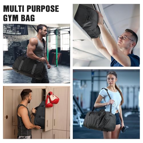 Weekend Travel Bag for Men Women with Wet Pocket & Shoe Compartment
