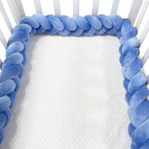 GYCF Braided Crib Bumper Knotted Braided Bed Snake Cot Surrounds Cushion Braided Pillows Knotted Cot Bumpers for Cot Bed Anti-Collision Head Crib Bumper