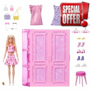 Barbie Dream Closet Toy Playset with Blonde Fashion Doll
