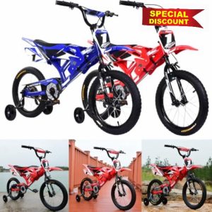 LSLIFE Kids Bike 16 Inch Boys Motorcycle Bike Kids Motorbike for 3-6 Years Old Boys Girls Motor Shaped bike with Simulated Motorbike Sound Removable Stabilisers Wheels
