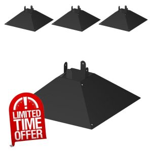 4Pcs Bird Feeder Metal Squirrel Baffle Garden Accessories 17x17inch for 4"x4" Wood Post Heavy Duty Black Outside Pole Mou