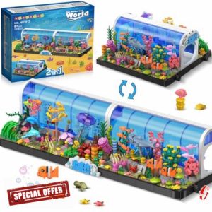 HOGOKIDS Aquarium Building Sets - 2 Styles Oceanarium Building Toy for Kids Adults
