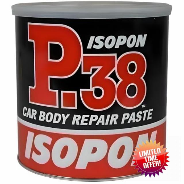 AMK® Isopon P38 Car Body Repair Paste 2.5L Tin Easy Sanding Filler Smooth Finish Ideal for Dents Scratches