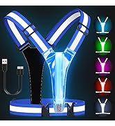 Zacro LED Reflective Vest Gear - Running Vest with 5 Light Colors, 3 Light Modes, USB Rechargeabl...