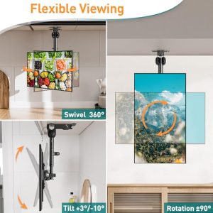 Space Saving Height Adjustable Under Counter TV Mount