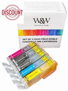 Watson & Webb Edible Ink Cartridges Set for Canon TS705/TS705a - Food-Grade Ink