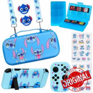 PERFECTSIGHT Switch Carrying Case for Nintendo Switch Console with 10 in 1 Bundle Accessories