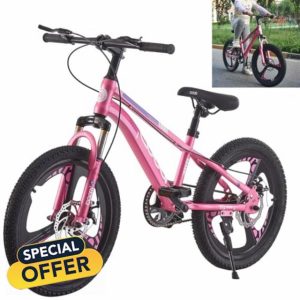 LSLIFE Kids Mountain Bike for Boys Girls 18 20 Inch Kids Bicycle for 6-14 Years Old Boys Girls with Shock Absorber Dual Disc Brake