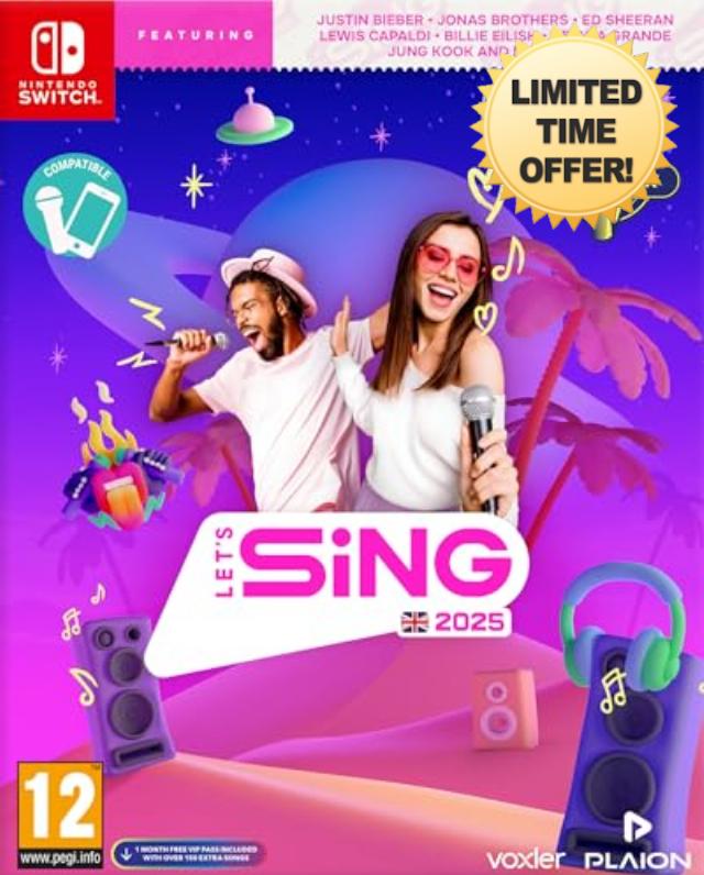 Let's Sing 2025 2 Mic Pack - UK Edition (Nintendo Switch)