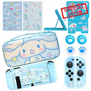 PERFECTSIGHT Switch Carrying Case for Nintendo Switch Console with 11 in 1 Bundle Accessories