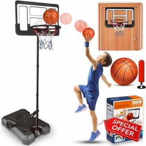 SGM 777-438E Kids Basketball Hoop Stand Adjustable Height 3.5Ft-6.2Ft
