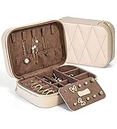 KAMIER Pu Leather Jewelry Box | Travel Diamond Quilted Jewelry Case Storage for Ring Earrings Nec...