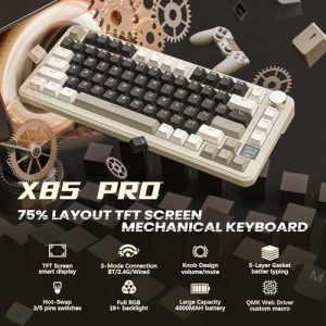 75% Wireless Gaming Keyboard with TFT Screen&CNC Knob