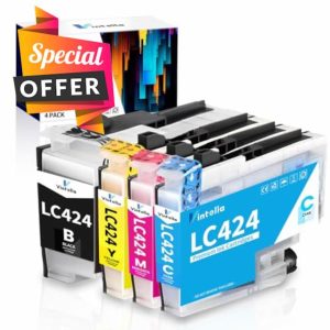 Vintella LC424 Ink Cartridges Multipack Replacement for Brother LC-424 LC 424 LC424XL LC-424VAL LC424VAL LC 424 XL Multipack for BrotherDCP-J1200W DCP-J1200WE J1200W J1200WE Printers (4-Pack)