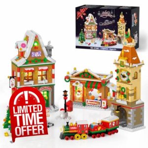 Plaxsoon Christmas Main Street Building Set with LED