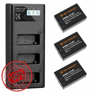 K&F Concept 3-pack LP-E17 Battery and 3-slot LCD Charger