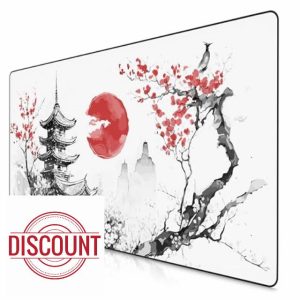 TITANWOLF - XXL Mouse Mat - Mouse Pad 1200 x 600 x 3mm –Speed Gaming Mouse Pad - Extra Large - Table Mat Large Size - improved Precision and Speed – Design Japan Ink Painting