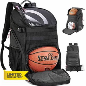 Large Basketball Bag Backpack for Men Women Kids Basketball Bookbag with Ball Compartment Shoes Bag 35L Capacity Boys Girls Soccer Ball Bag Gym Backpack Fit Volleyball Football Sports Travel School