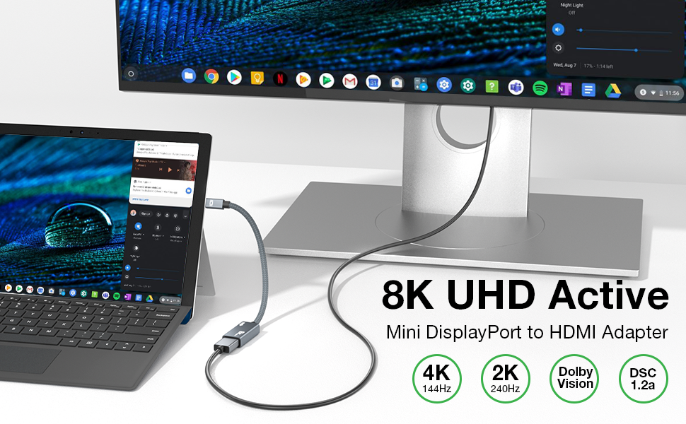 Mini DP 1.4 to HDMI 2.1