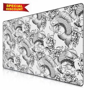 TITANWOLF - XXL Mouse Mat - Mouse Pad 1200 x 600 x 3mm –Speed Gaming Mouse Pad - Extra Large - Table Mat Large Size - improved Precision and Speed – Design Koi Tattoo 2