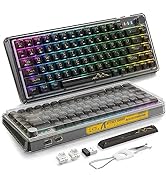 VGN GAMEPOWER K75 PRO 75% Custom Mechanical Keyboard with Knob & Transparent Keycap,Gasket Mounte...