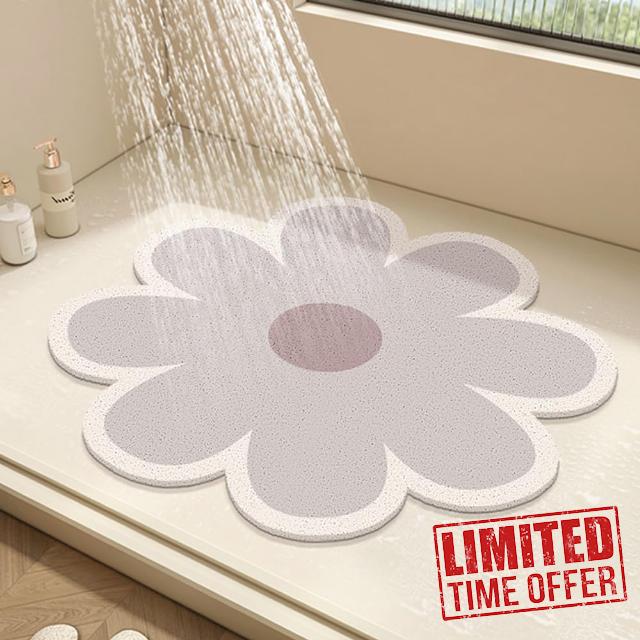 Round Shower Mat Flower Bath Mat for Inside Shower
