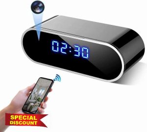 LaoZiGan 4K Full UHD Spy Camera Hidden Camera in Clock WiFi Hidden Cameras Video Recorder Wireless IP Camera Indoor Home Security Monitoring Nanny Cam 140° Angle Night Vision/Motion Detectio