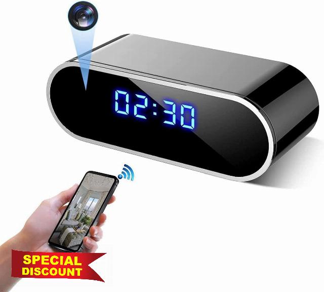 LaoZiGan 4K Full UHD Spy Camera Hidden Camera in Clock WiFi Hidden Cameras Video Recorder Wireless IP Camera Indoor Home Security Monitoring Nanny Cam 140° Angle Night Vision/Motion Detectio