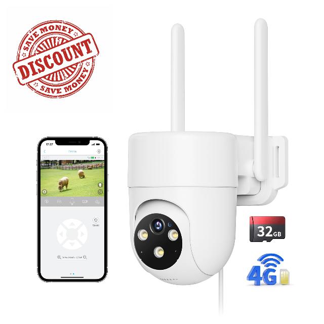 NUASI 4G LTE Security Camera Outdoor