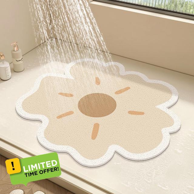Round Shower Mat Flower Bath Mat for Inside Shower