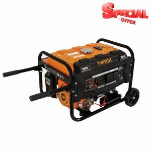 Portable Petrol Generator 3300W 7HP 4 Stroke 210cc Electric Key Start Digital Display Single Phase Emergency Power 230V AC 12V DC Output Powder Coated Steel 12L Fuel Tank Wheels Tool Kit & Funnel