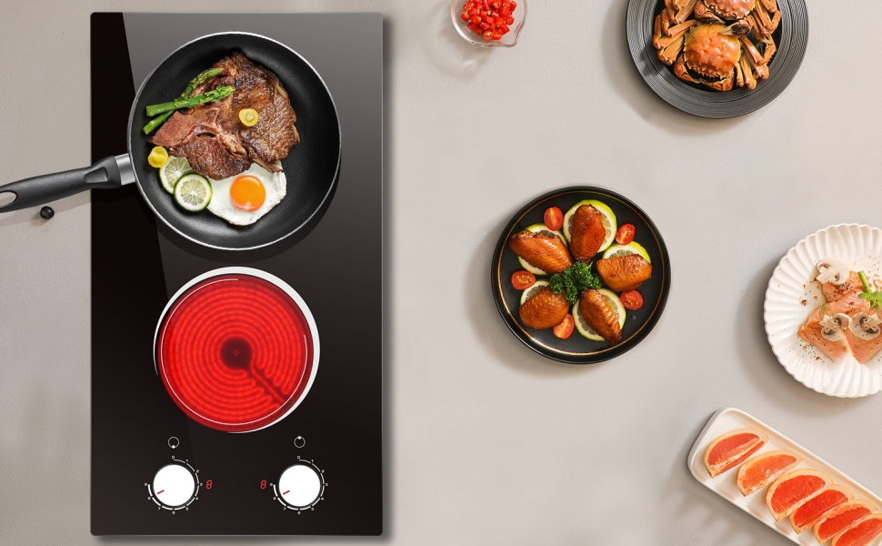 2 ring ceramic hob