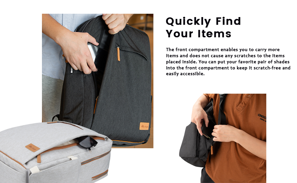 Large laptop compartment fits 17 inch laptop