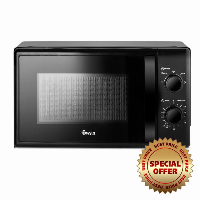 Swan SM4420BLK Manual Microwave with 5 Power Levels