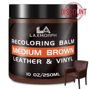 Leather Recoloring Balm Medium Brown Leather Color Restorer for Couches