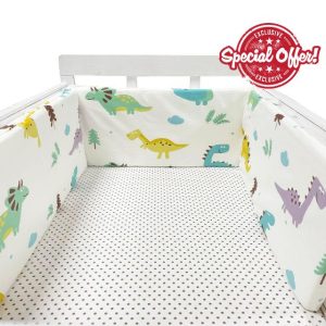 AZMAHT Breathable Cot Bumper Safe Alternative To Traditional Baby Cot Bumpers Baby Boys Girls Nursery Breathable Crib Bed Liner Bumper Anti Collision Head Crib Bumper