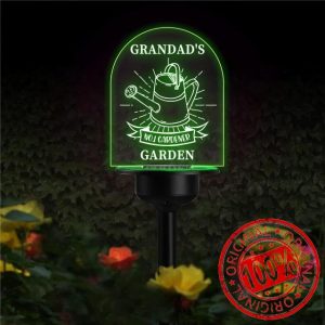 Personalized Grandad's Garden No.1 Gardener Solar Light Memorial Solar Lawn Lights Garden Yard Stakes Acrylic Cemetery Grave Marker Grandpa Stake Sign Sympathy Gift for Grandma Grandpa Family Friends