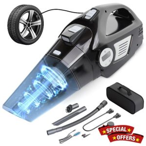 AYN 4-in-1 Cordless Car Vacuum Cleaner & 150 PSI Tire Inflator with Digital Pressure Gauge & LCD – 120W Powerful Wireless Vacuum