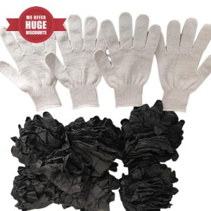 Black Gloves and Portable Grillig Liners Black BBQ Gloves Set for Meat Pulling with Heatproof Liners BBQ Gloves