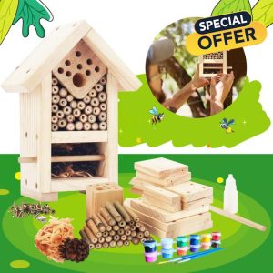 Premium Bug Hotel Kit Cedar Wood Insect Hotel - DIY Insect House Kit to Build - Backyard Insect House