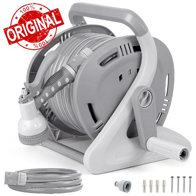 FLORA GUARD Garden Wall Mounted Hose Reel 20+2m