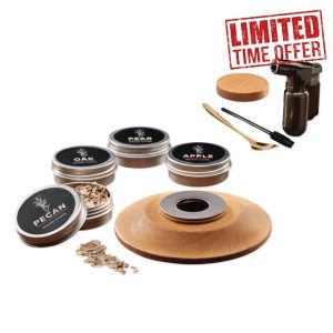 Connoisseur Creations Whiskey Smoker Set | Wood Burning Accessory Flavouring Ki