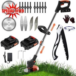 21V Cordless Strimmer Battery Lawn Trimmer with 2Ah Battery and Charger