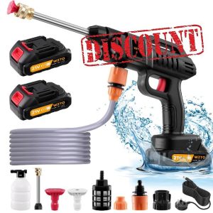 Power Washer High Power Washer Machine 60 Bar and Charger 1500W Portable Pressure Washer with Nozzle and 5m/16.5ft tube for Car