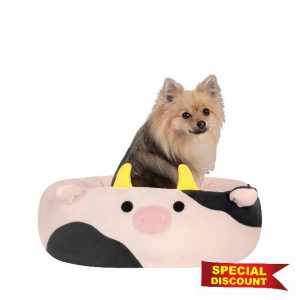 Squishmallows Original 20-Inch Connor the Cow Pet Bed - Small Ultrasoft Official Jazwares Plush Pet Bed