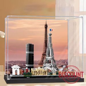 Dustproof Acrylic Clear Display Box Compatible with Lego Paris Skyline 21044 Display Box
