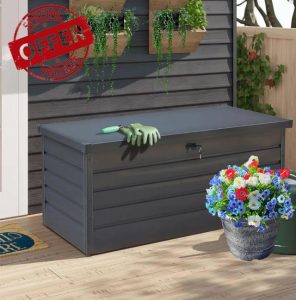 Groundlevel 350L Extra Strong Metal Garden Storage Box