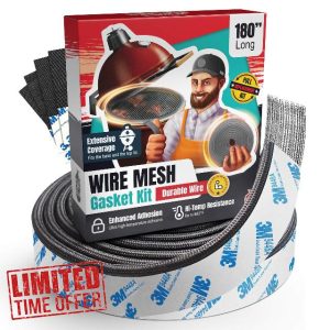 Wire Mesh Gasket Compatible With Kamado Joe - 180" Fiberglass Kamado Joe Gasket Replacement Kit - Fit for Big Green Egg - Kamado Joe Accessories & Replacement Parts - Smoker Gasket Seal by Smoker Chef